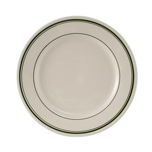 Tuxton China Inc Green Bay 8-3/8in Amr White/Eggshell Green Band Plate - 3dz - TGB-022 