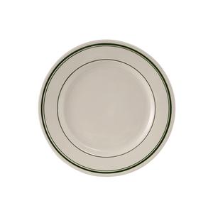 Tuxton China Inc Green Bay 6-1/4in Amr White/Eggshell Green Band Plate - 3dz - TGB-031 