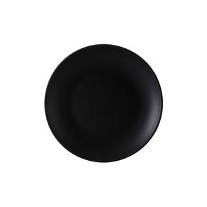Tuxton China Inc Zion 8in Matte Black Porcelain Round Coupe Plate - 2dz - VBA-080 