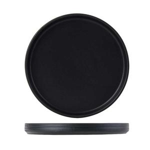 Tuxton China Inc Zion 6-1/2in Matte Black Porcelain Straight Side Plate - 2dz - VBAS064 