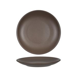 Tuxton China Inc Zion 8in Matte Brown Porcelain Round Coupe Plate - 2dz - VNA-080 