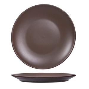 Tuxton China Inc Zion 11-3/4in Matte Brown Porcelain Round Coupe Plate - 1dz - VNA-115 