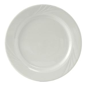 Tuxton China Inc Sonoma 10-1/4in Porcelain White Wide Rim Round Plate - 1dz - YPA-102 