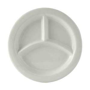 Tuxton China Inc TuxCare 9in Porcelain White 3-Compartment Plate - 1dz - BPA-0903 