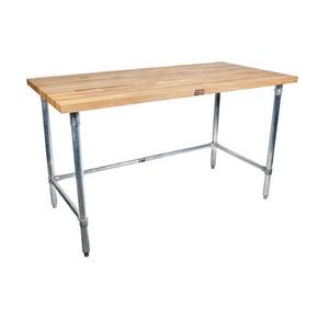 BK Resources MFTGOB-9630 96" x 30" Maple Wood Work Table w/ Open Galvanized Base