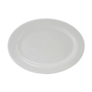 Tuxton China Inc Alaska 13-3/4in x 10in Wide Rim Porcelain White Platter - 1dz - ALH-136 
