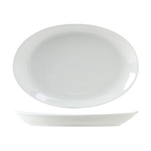 Tuxton China Inc Alaska/Colorado 13-3/4in Porcelain White Wing Platter - 1dz - ALH-136W 