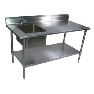 John Boos EPT6R5-3048GSK-L-X 48" x 30" 16 Gauge Stainless Steel Work Table w/ Prep Sink