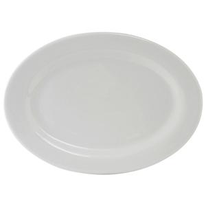 Tuxton China Inc Alaska 20in x 13-3/4in Porcelain White Wide Rim Platter - 4 EA - ALH-200 