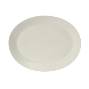 Tuxton China Inc Modena 12" x 9-1/2" Pearl White Ceramic Platter - 1 Doz - AMU-022