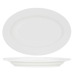 Tuxton China Inc Modena 15-3/4in x 11in Pearl White Ceramic Platter - 6 EA - AMU-028 