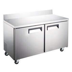 Peach Foodservice PWT-60 60"W Double Door Stainless Steel Refrigerated Work Top 