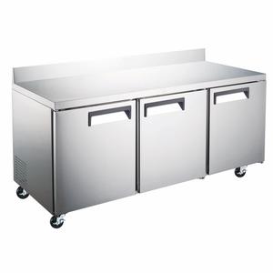Peach Foodservice PWT-72 72"W Double Door Stainless Steel Refrigerated Work Top