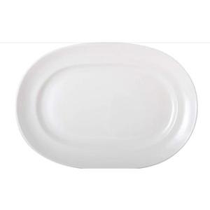 Tuxton China Inc BPH-141Y 14-1/8in Porcelain White Ceramic Racetrack Platter - 1dz 