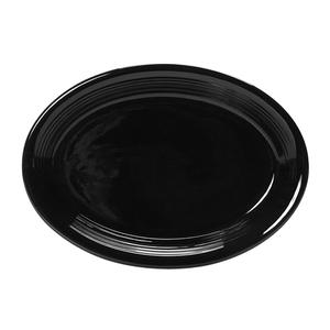 Tuxton China Inc Concentrix 9-3/4in x 7in Black Ceramic Coupe Platter - 2dz - CBH-0962 
