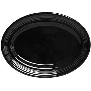 Tuxton China Inc Concentrix 11-1/2in x 8-3/8in Black Ceramic Platter - 1dz - CBH-116 
