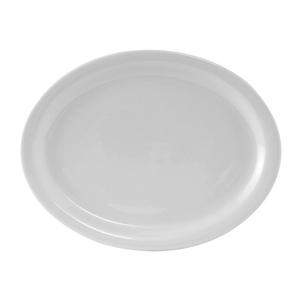 Tuxton China Inc Colorado 9-3/4in x 7-1/4in Porcelain White Narrow Rim Platter - CLH-096 
