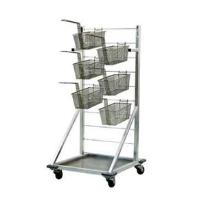 New Age 27" x 24.5" Welded Aluminum Mobile Fry Basket Rack - 1215