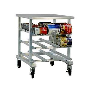 New Age 1236 35"x25" Solid Top Half Size Aluminum Mobile Can Storage Rack