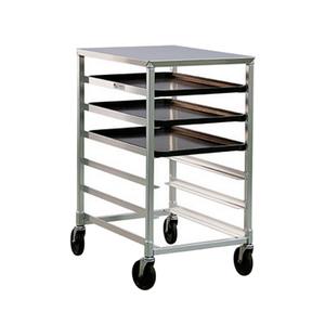 New Age 1321 26in x 20.5in Welded Aluminum Mobile Half-Size 6 Pan Rack 