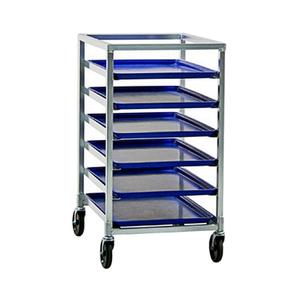 New Age 1322 26in x 20.5in Welded Aluminum Mobile Half-Size 6 Pan Rack 