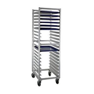 New Age 1331 26inx20.5in Welded Aluminum Mobile Full-Height 20 Bun Pan Rack 