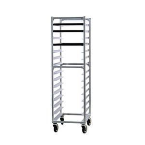New Age 1332 26inx20.5in Welded Aluminum Mobile Full-Height 15 Bun Pan Rack 