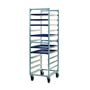 New Age 1333 26inx20.5in Welded Aluminum Mobile Full-Height 12 Bun Pan Rack 