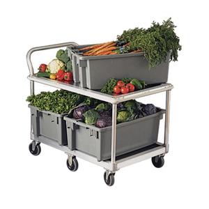 New Age 1408 48.5" x 21" Welded Aluminum Mobile Wet Produce Cart