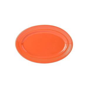 Tuxton China Inc Concentrix 9-3/4in x 6-1/2in Papaya Ceramic Wide Rim Platter - CPH-096 