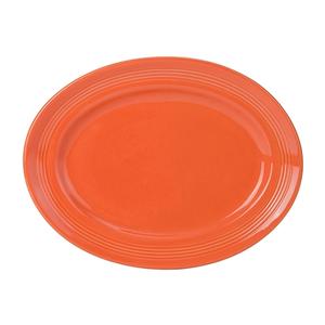 Tuxton China Inc Concentrix 13-3/4in x 10-1/2in Papaya Ceramic Platter - 6 EA - CPH-136 
