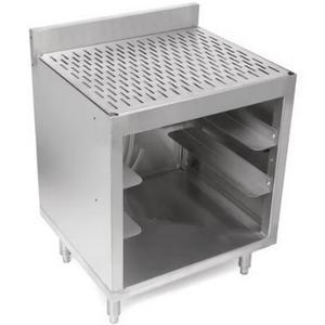 Peach Foodservice PGSC-2324 24"x 22.5"x 30"Underbar Glass Rack Cabinet w/ Corrugated Top