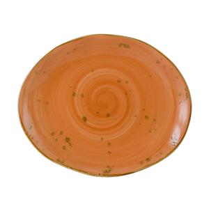 Tuxton China Inc Artisan Geode 13-1/4in x 11in Coral Porcelain Platter - 1dz - GGC-023 