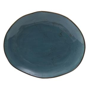 Tuxton China Inc Artisan Geode 13-1/4in x 11in Azure Porcelain Platter - 1dz - GGE-023 