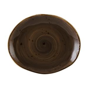 Tuxton China Inc Artisan Geode 13-1/4in x 11in Mushroom Porcelain Platter -1dz - GGM-023 