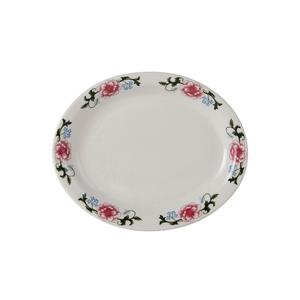 Tuxton China Inc Western Rose 9-3/4in x 8in Eggshell Oval Platter - 2dz - LCH-096 