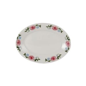 Tuxton China Inc Western Rose 9-3/8in x 6-3/4in Eggshell Oval Platter - 2dz - LRH-0939 