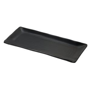 GET Nara Black Melamine 14in x 9in Rectangular Platter - 1dz - RP-1490-BK 