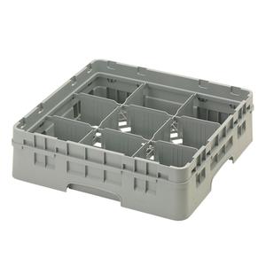Cambro Camrack Gray 9 Compartment Glass Rack w/ Extender - 5 Each - 9S318151