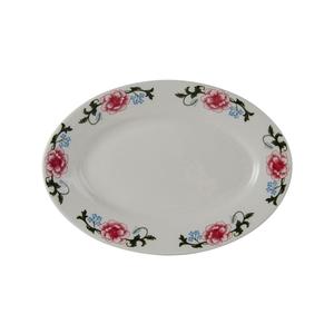 Tuxton China Inc Western Rose 11-5/8in 8-1/4in Eggshell Oval Platter - 1dz - LRH-1159 