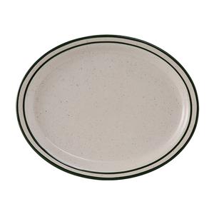Tuxton China Inc Emerald 9-1/2in Amer White/Eggshell with Green Speckle Platter - TES-012 