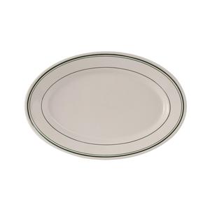 Tuxton China Inc TGB-026 Green Bay 8-1/4in Amr White/Eggshell with Green Band Platter 