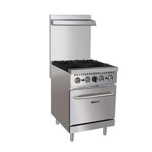 Adcraft BDGR-24/NG Black Diamond 24"Natural Gas 4 Burner Range with Standard Oven 