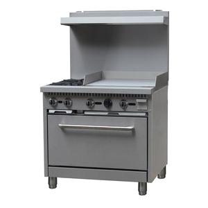 Adcraft BDGR-3624G/NG Black Diamond 36in Natural Gas 2 Burner Range with 24in Griddle 