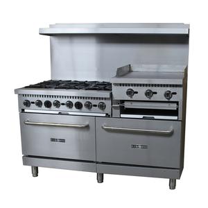 Adcraft BDGR-6024GB/NG Black Diamond 60in Natural Gas 6 Burner Range 