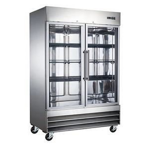 Adcraft U-Star 54in 48cuft Reach-In Two-Section Glass Door Freezer - USFZ-2D-G 