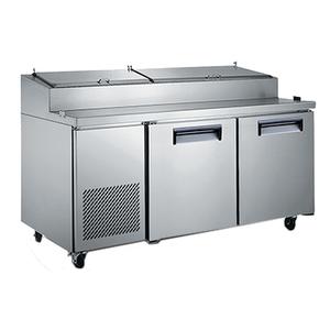 Adcraft U-Star 71in 17cu.ft.Two-Section Refrigerated Pizza Prep Table - USPZ-2D 