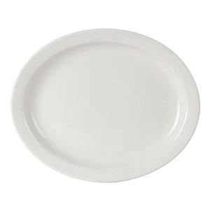 Tuxton China Inc Nevada 13-1/2in Amer White/Eggshell Ceramic Platter - 1dz - TNR-939 