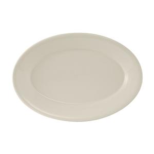 Tuxton China Inc Reno 13-1/2in Amer White/Eggshell Ceramic Platter - 1dz - TRE-039 