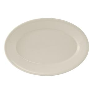 Tuxton China Inc Reno 15in Amer White/Eggshell Ceramic Wide Rim Platter - 6 EA - TRE-049 